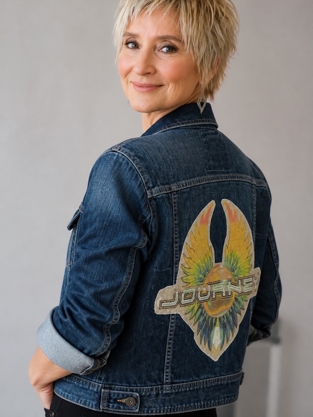 Journey Upcycled Denim Jacket Band T Shirt Rock Festival Concert